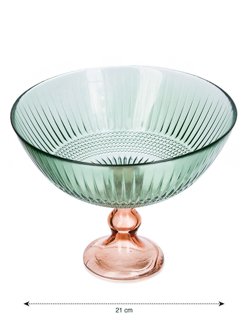 Yeşil Cam Ayaklı Sunumluk 21 cm-3