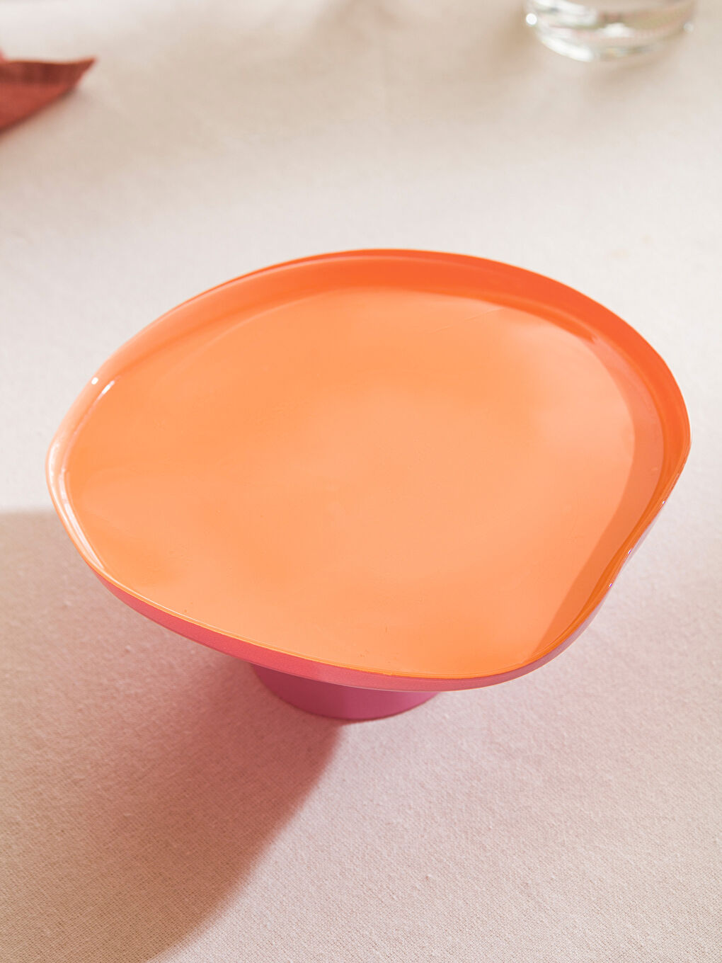 طبق حامل الكيك زجاجي بقاعدة 21 سم-3