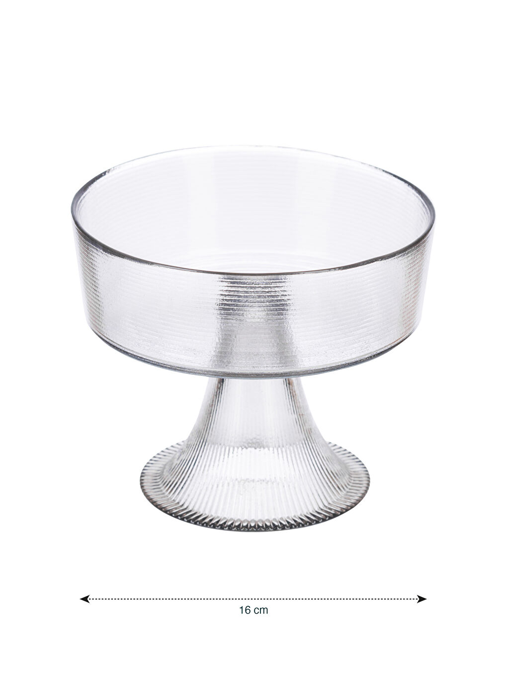 Gri Ayaklı Cam Sunumluk 16 cm-4