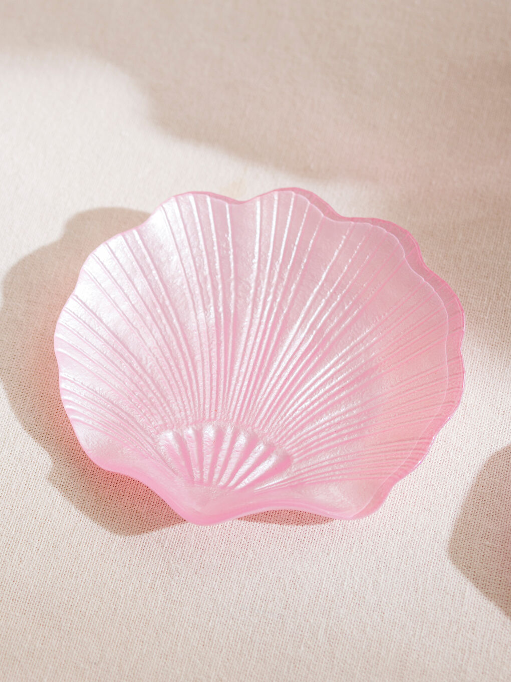 Pembe Deniz Kabuğu Figürlü Çerezlik 2'li 13 cm-2