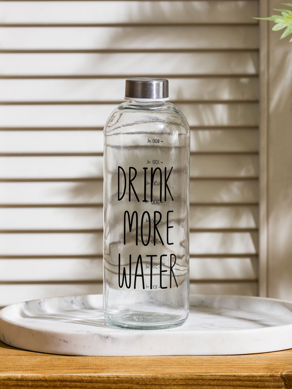 Siyah Baskılı Cam Matara 1 Lt-2