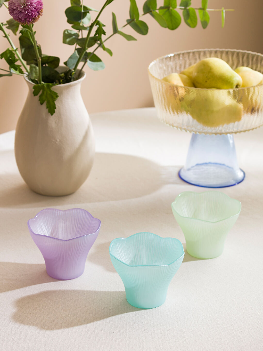 طقم بولات زجاج منقوشة ٣ قطع