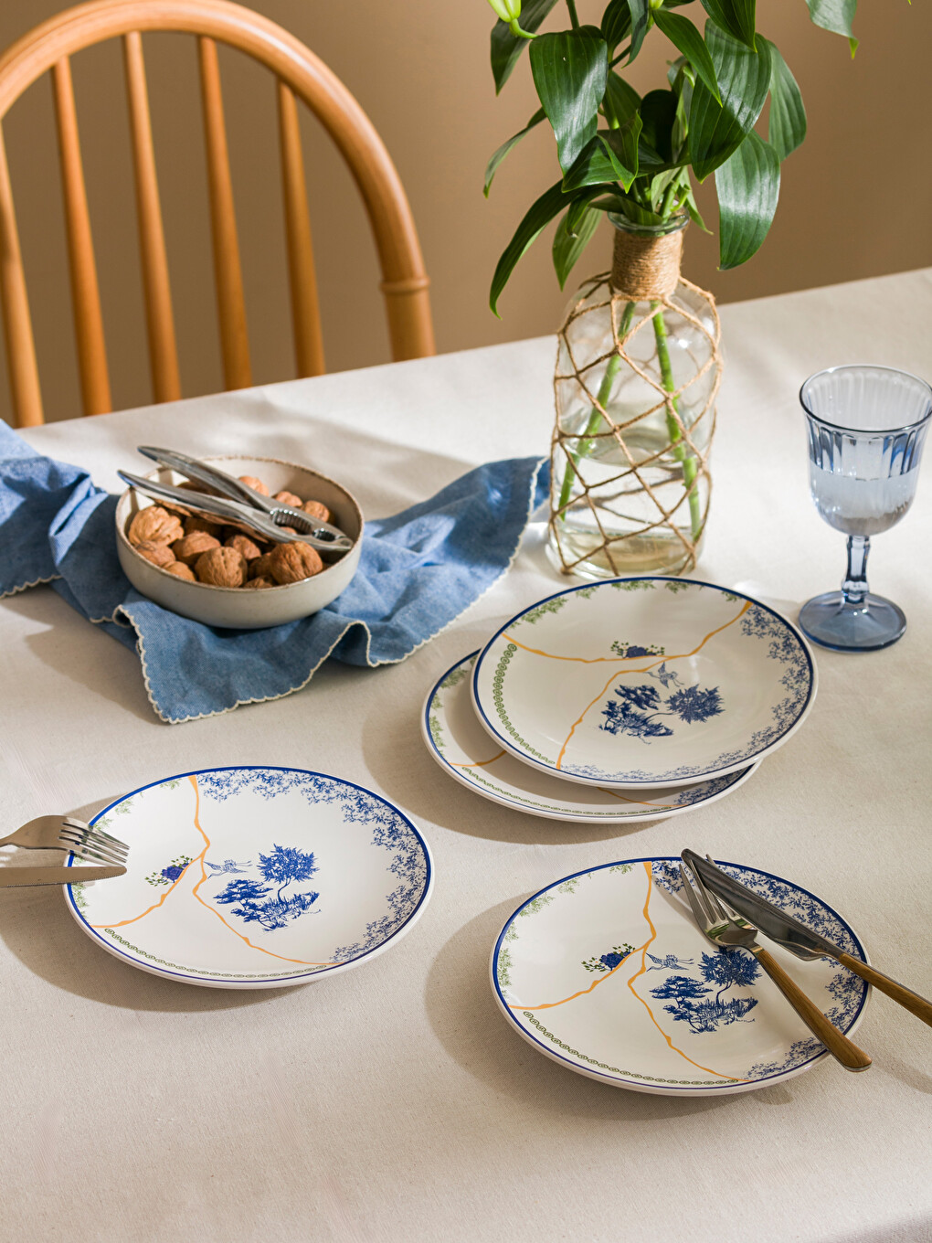 Printed Ceramic Cake Plate 4-pack 20 cm