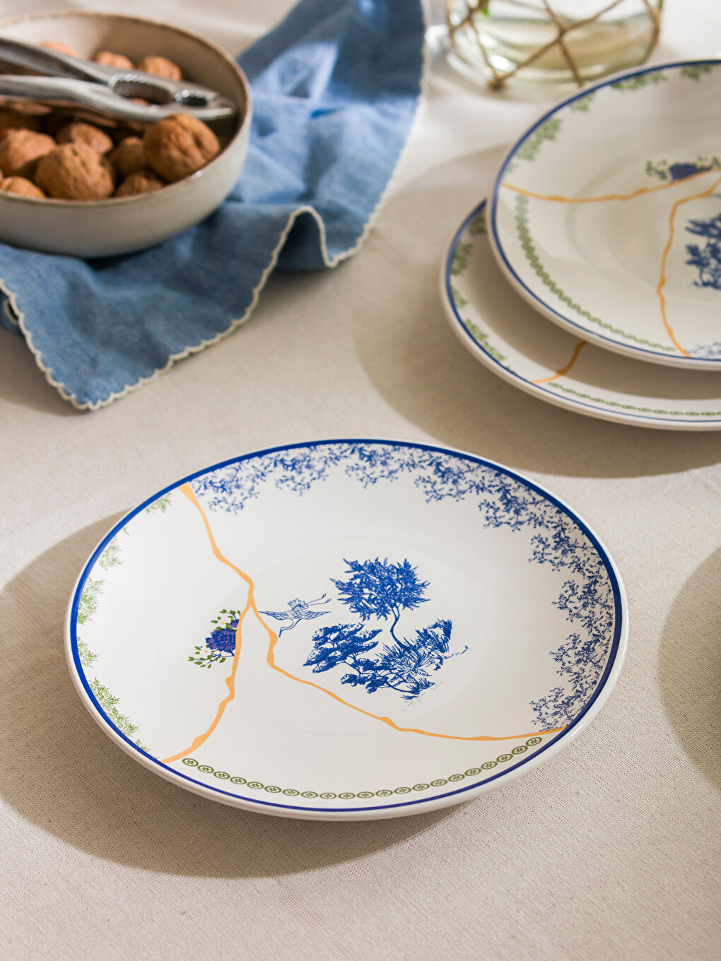 Printed Ceramic Cake Plate 4-pack 20 cm-1