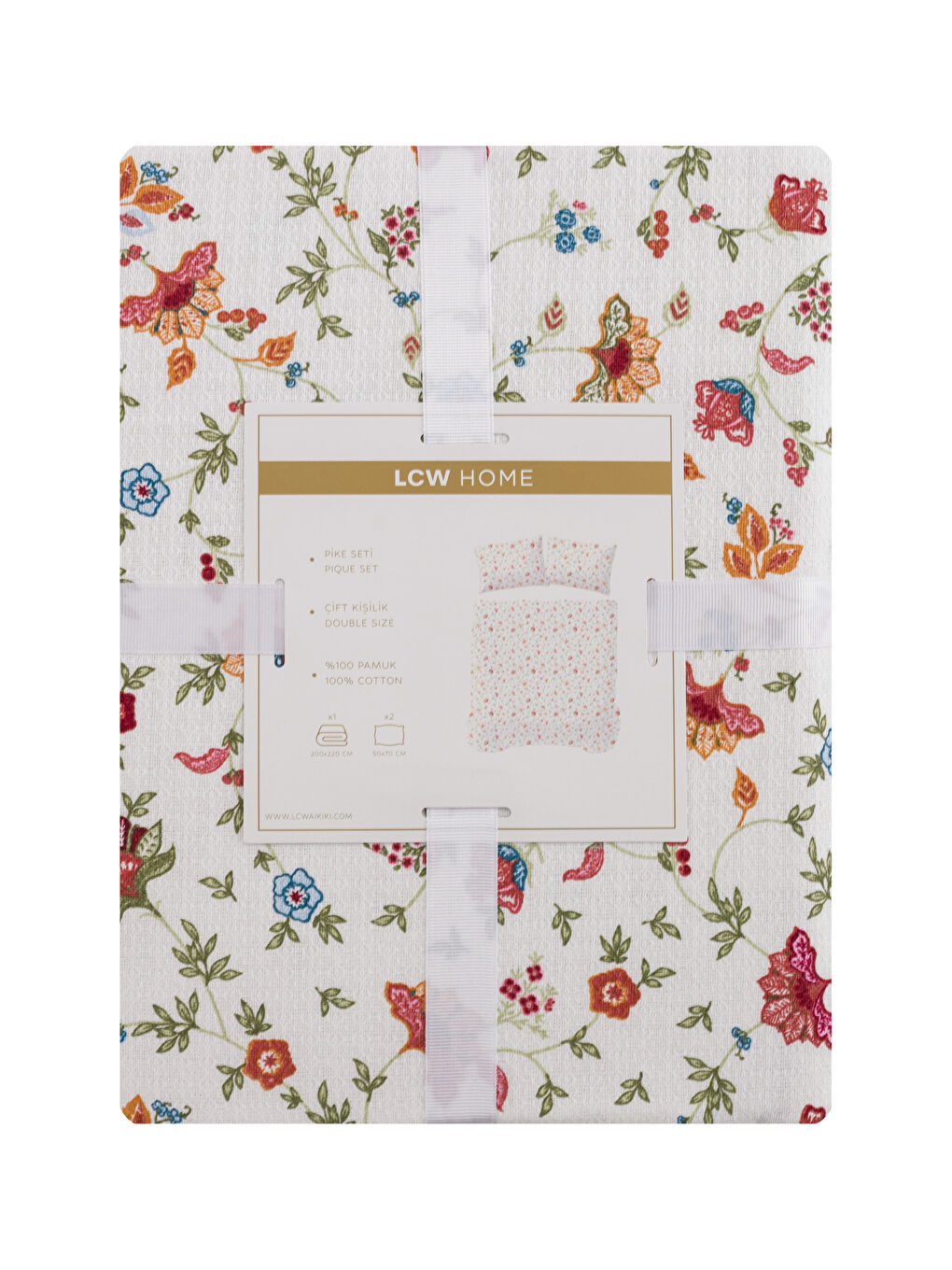 Patterned Double Pique Bedspread Set-6