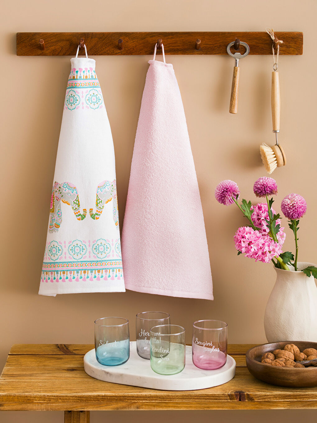 Karışık Fil Baskılı Kurulama Bezi 2'li 40x50 cm