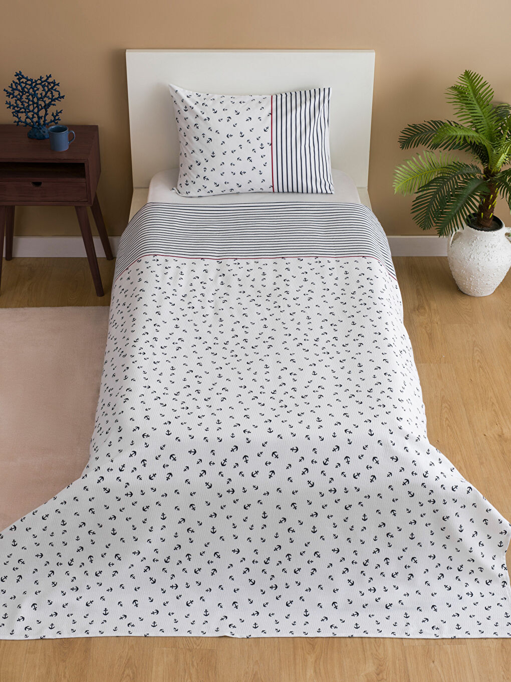 Karışık Desenli Tek Kişilik Pike Seti-1