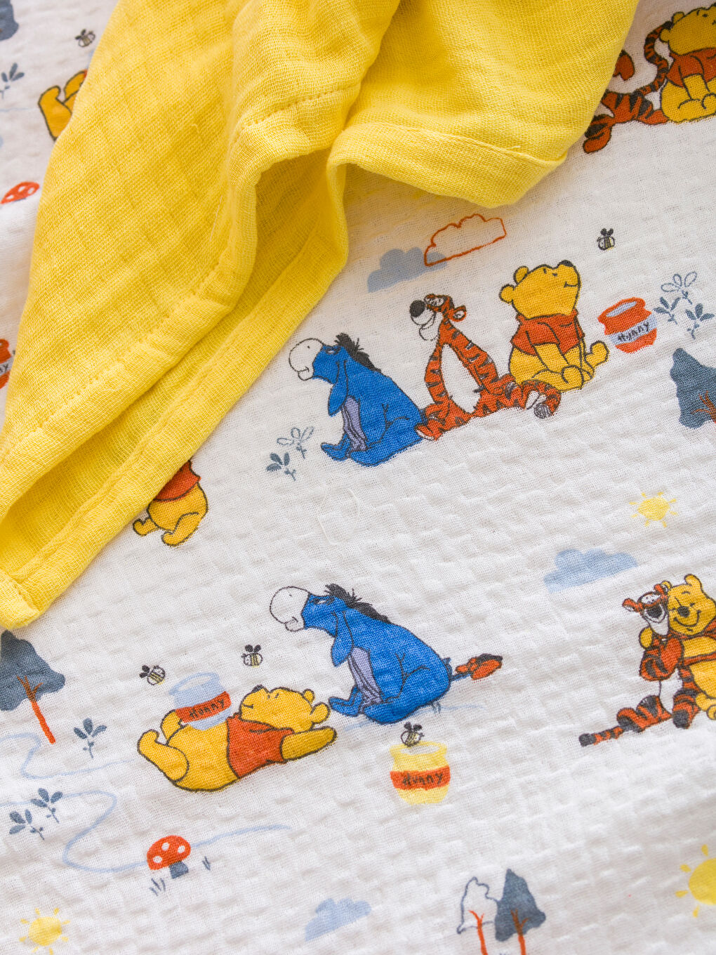 LCW HOME Karışık Baskılı Winnie The Pooh Baskılı Bebek Müslin Örtü 85x85 Cm - 2