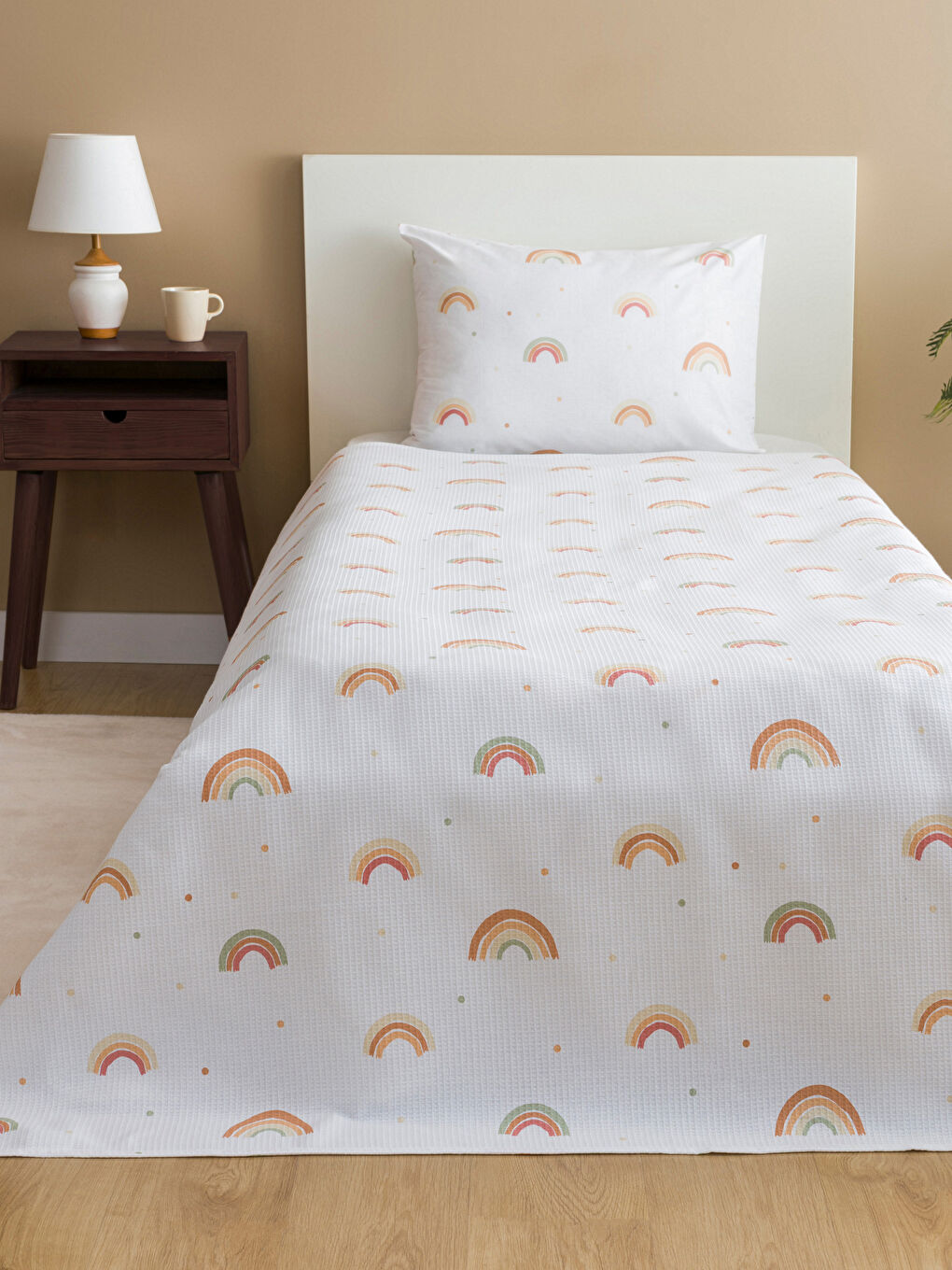 Karışık Desenli Tek Kişilik Pike Seti