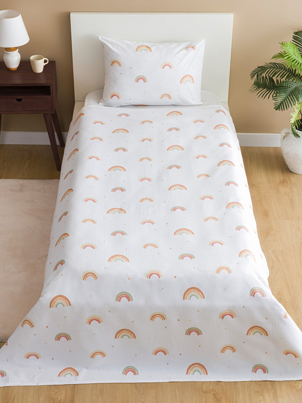 Karışık Desenli Tek Kişilik Pike Seti-1