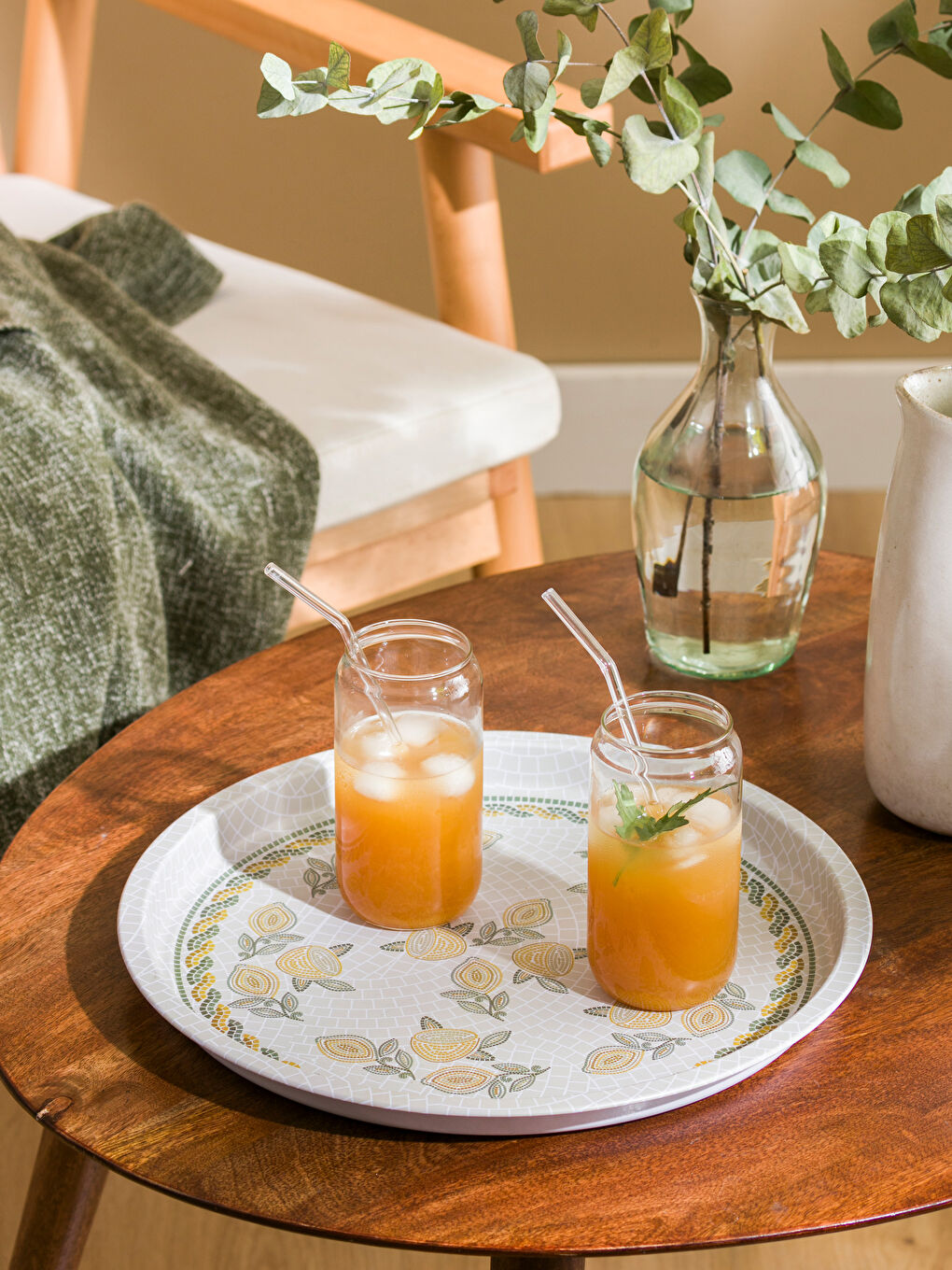 Karışık Baskılı Metal Tepsi 34 cm