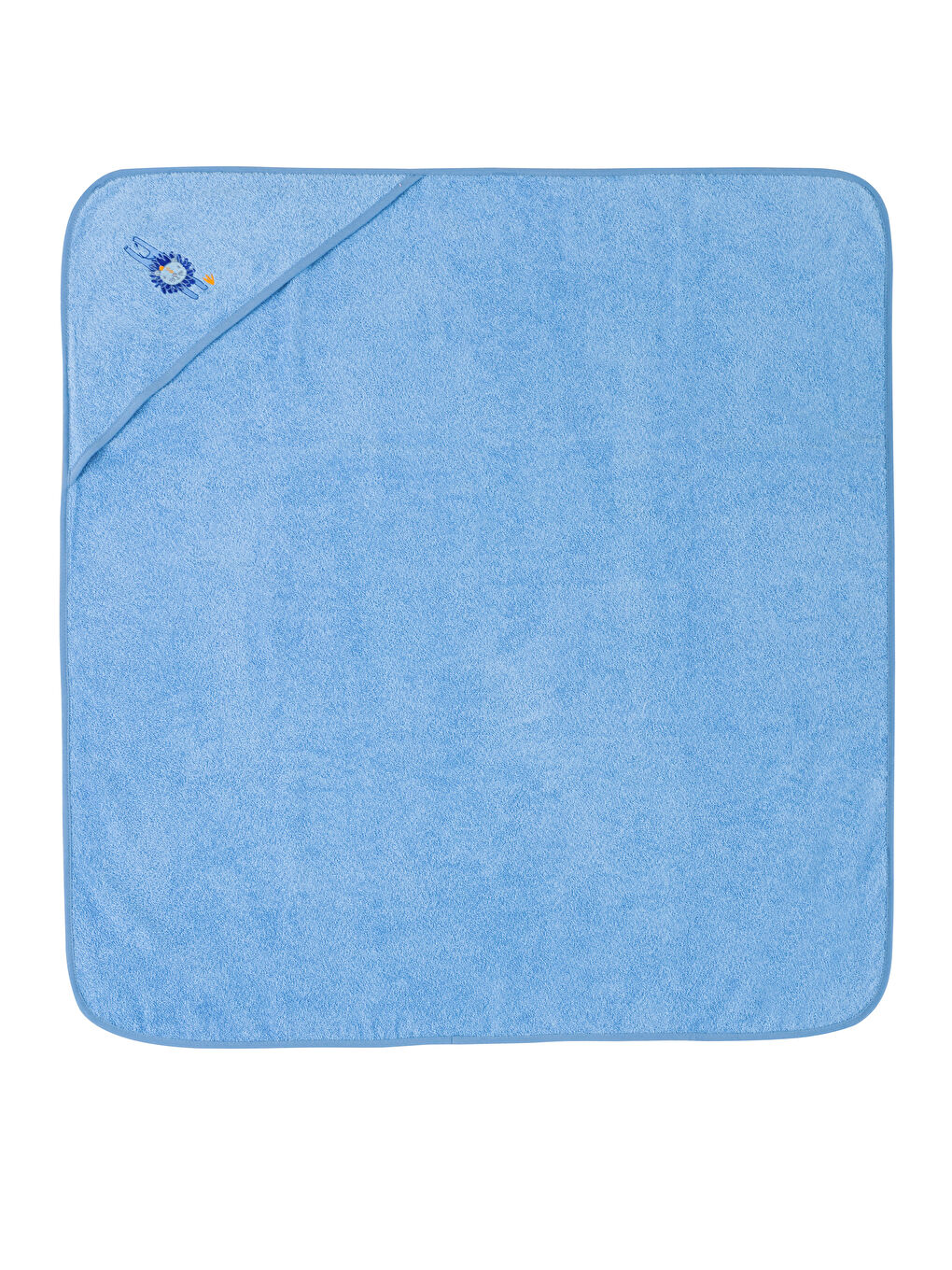 Mavi Kapüşonlu Erkek Bebek Bornoz-2