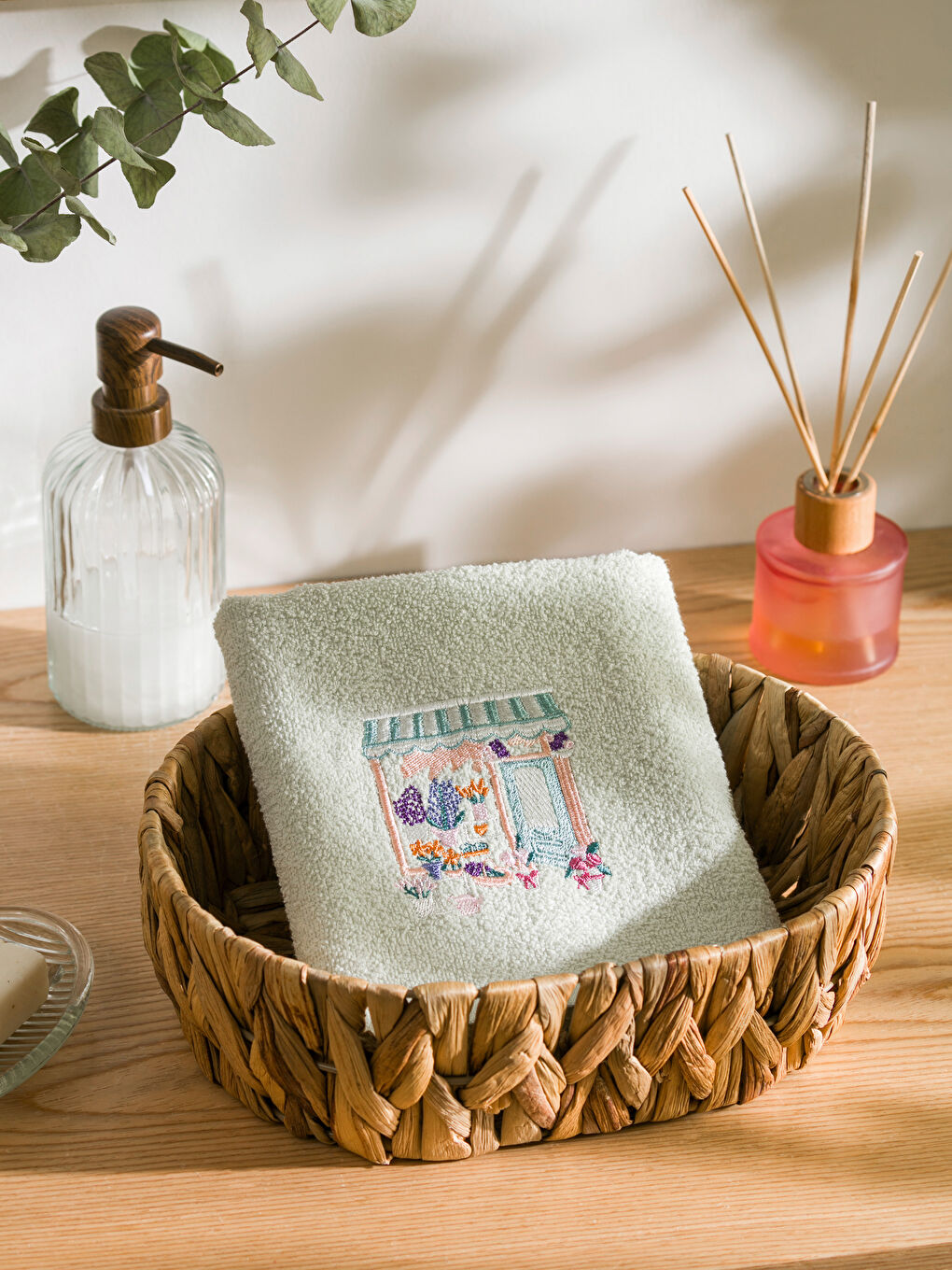 Embroidered Face Towel 50x80 Cm -S4JE38Z8-FLL