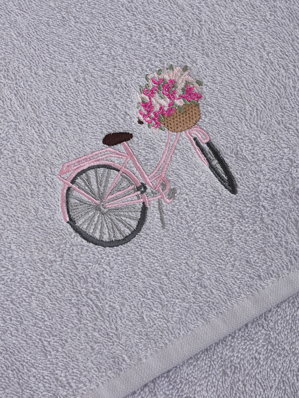 Lila Nakışlı Yüz Havlusu 50x80 cm-3