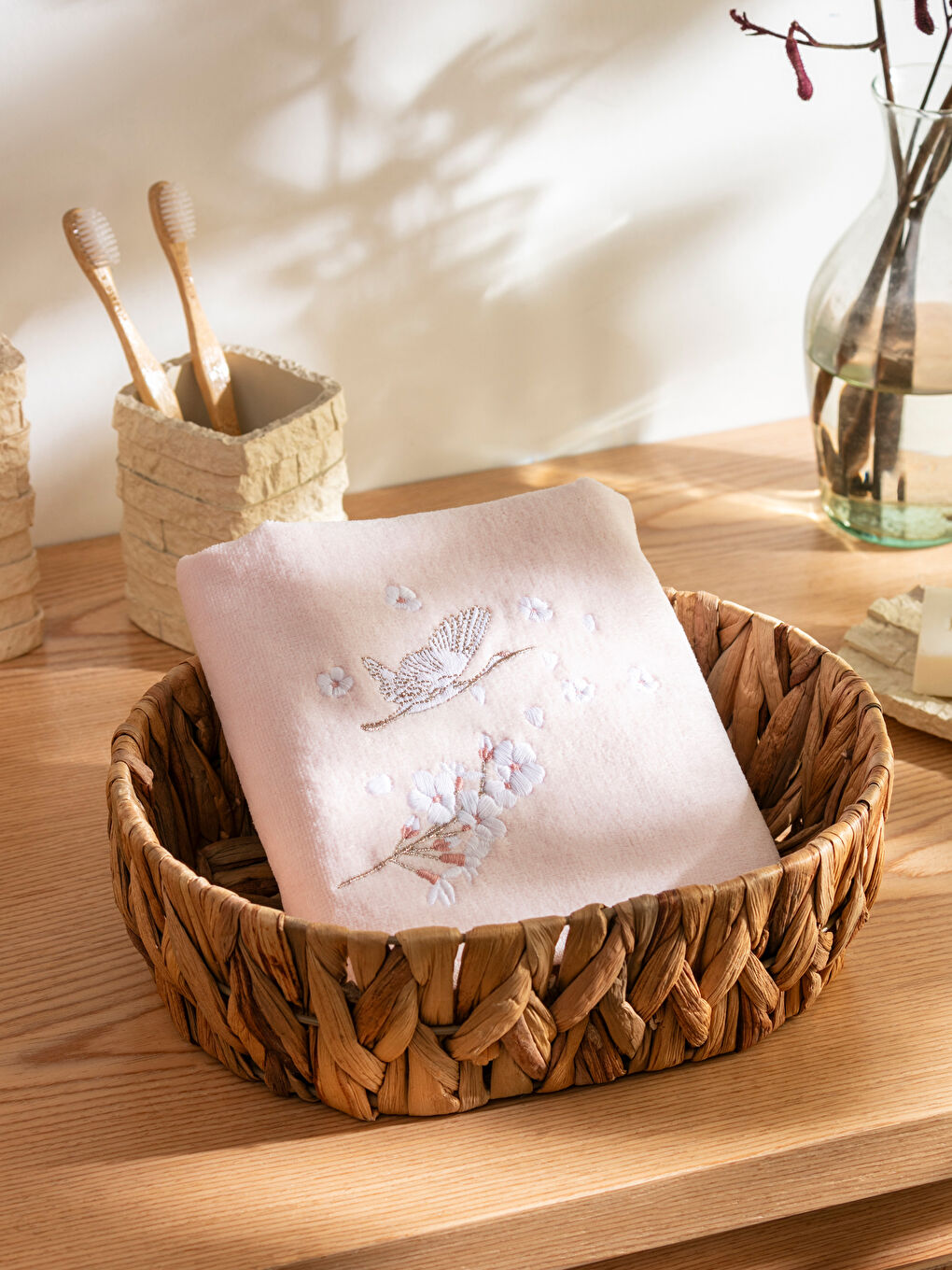 LCW HOME Cotton Embroidered Face Towel 50x80 cm -S4JE41Z8