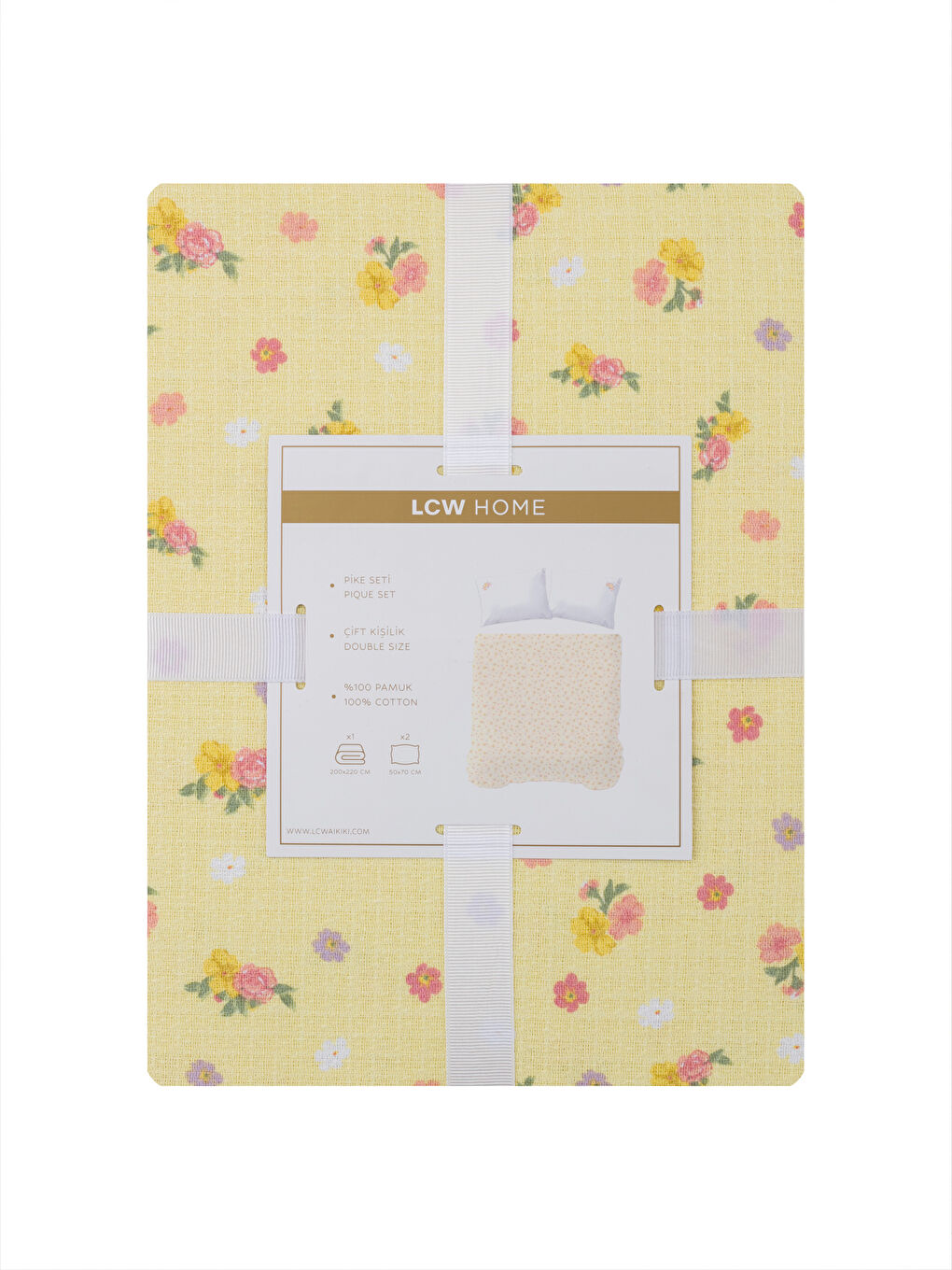 LCW HOME Floral Printed Double Pique Bedspread Set -S4JE94Z8-F9C