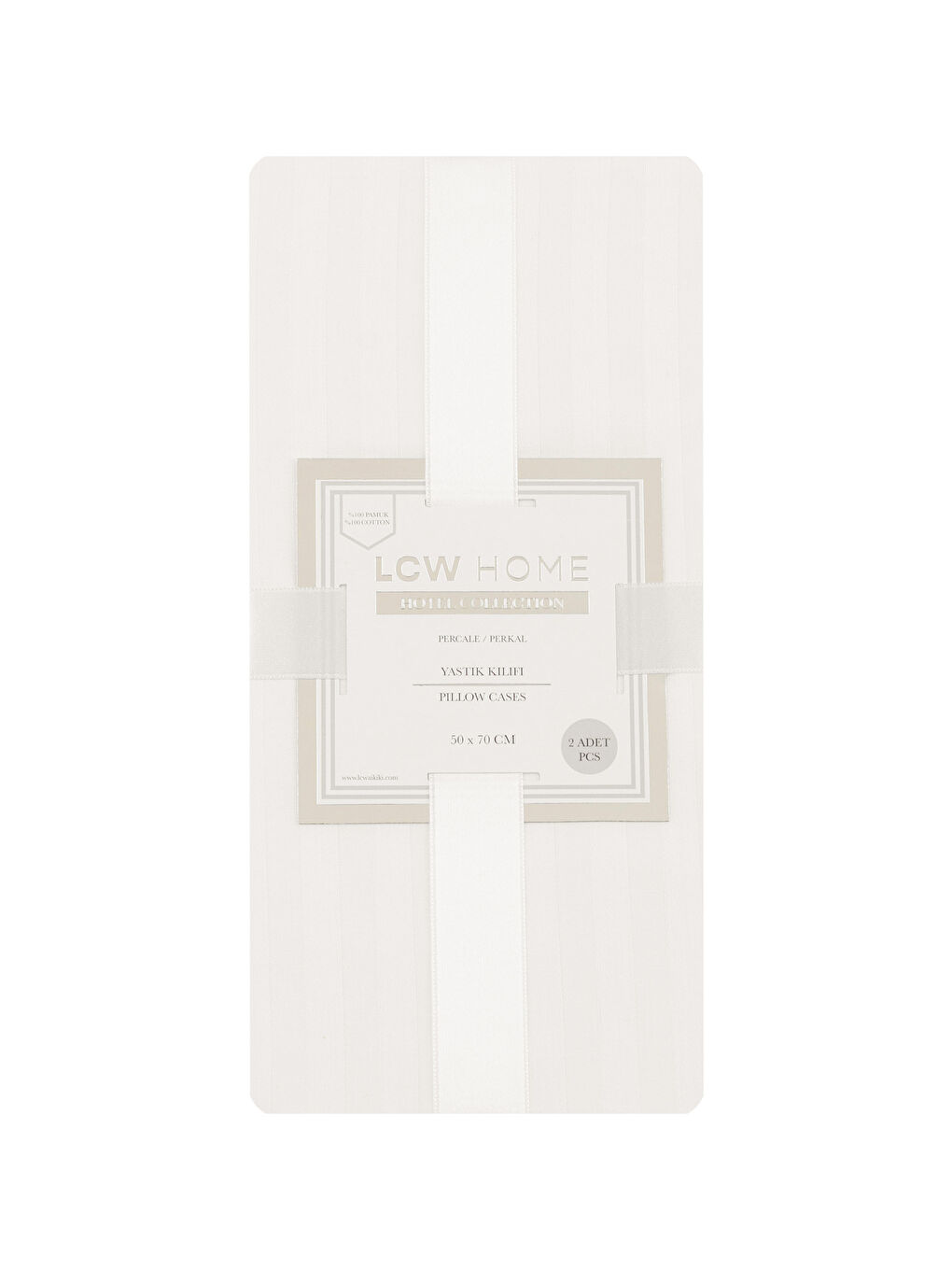 Beyaz Pamuk Yastık Kılıfı 2'li 50x70 cm-3