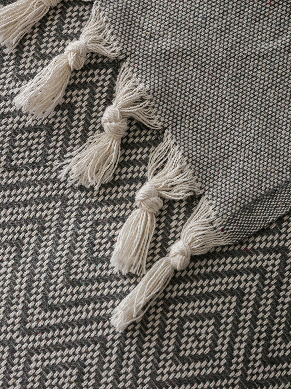 Antrasit Desenli Çift Kişilik Pike 180x230 cm-3