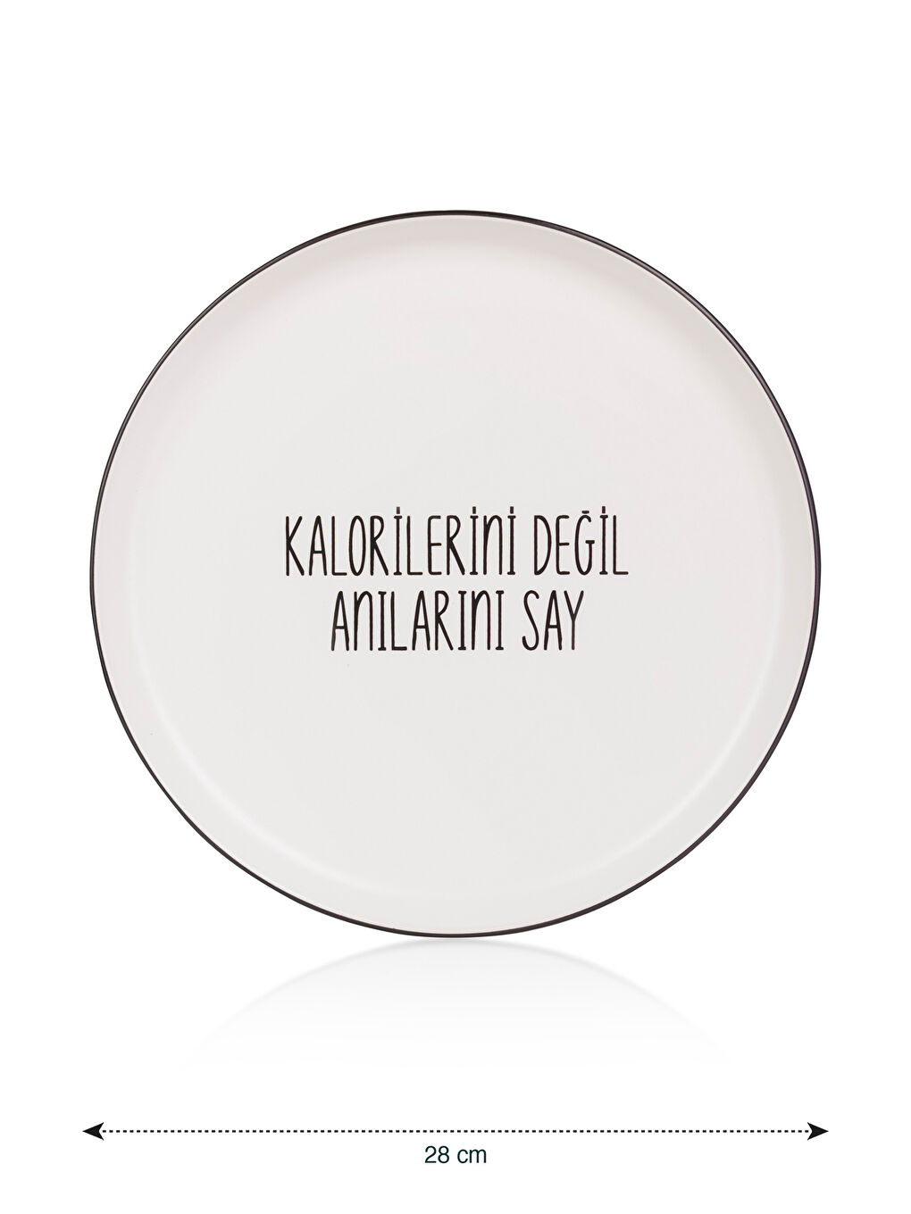 Siyah Baskılı Seramik Tabak 28 cm-3