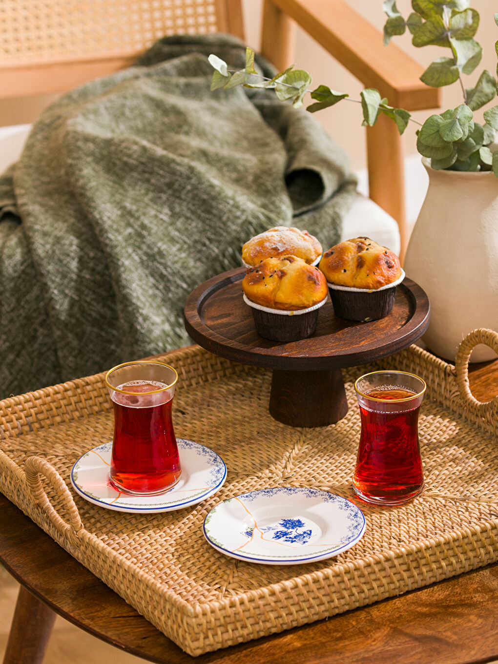 4-Person Printed Tea Glass Set 132 ml