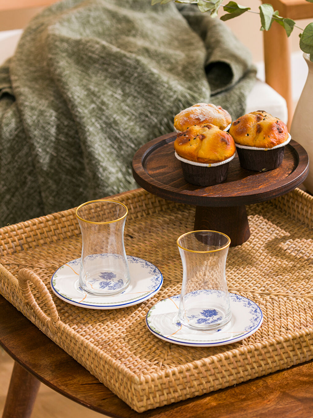 4-Person Printed Tea Glass Set 132 ml-1