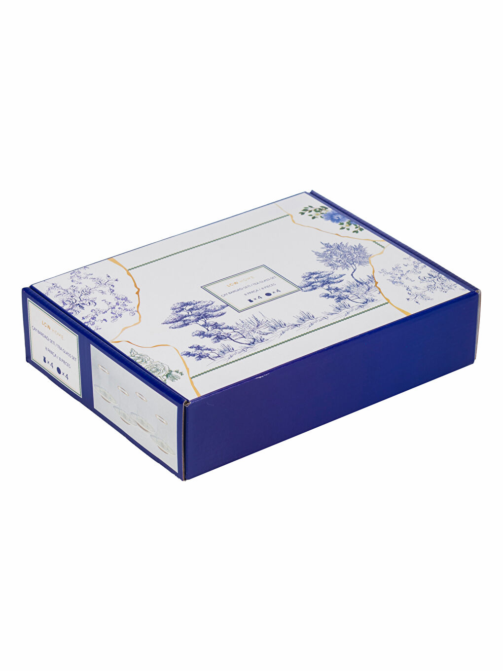 4-Person Printed Tea Glass Set 132 ml-4