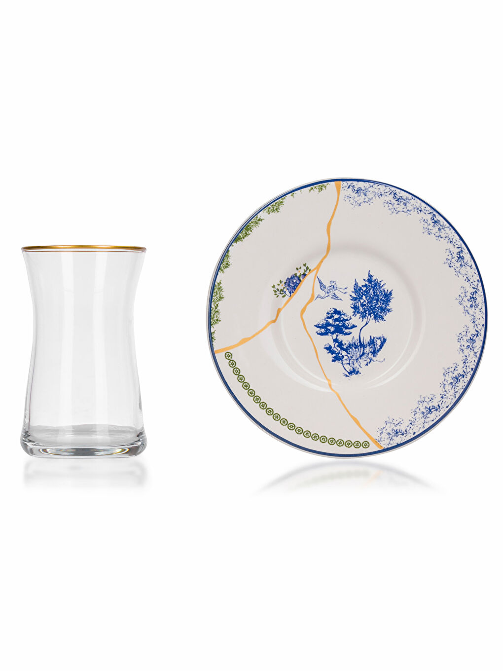 4-Person Printed Tea Glass Set 132 ml-5