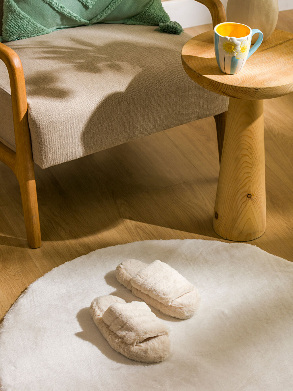 Plain Plush Women's Home Slippers