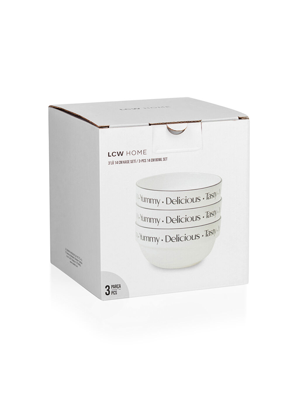 LCW HOME Ekru Baskılı Seramik Kase Seti 3'lü 14 Cm - 3