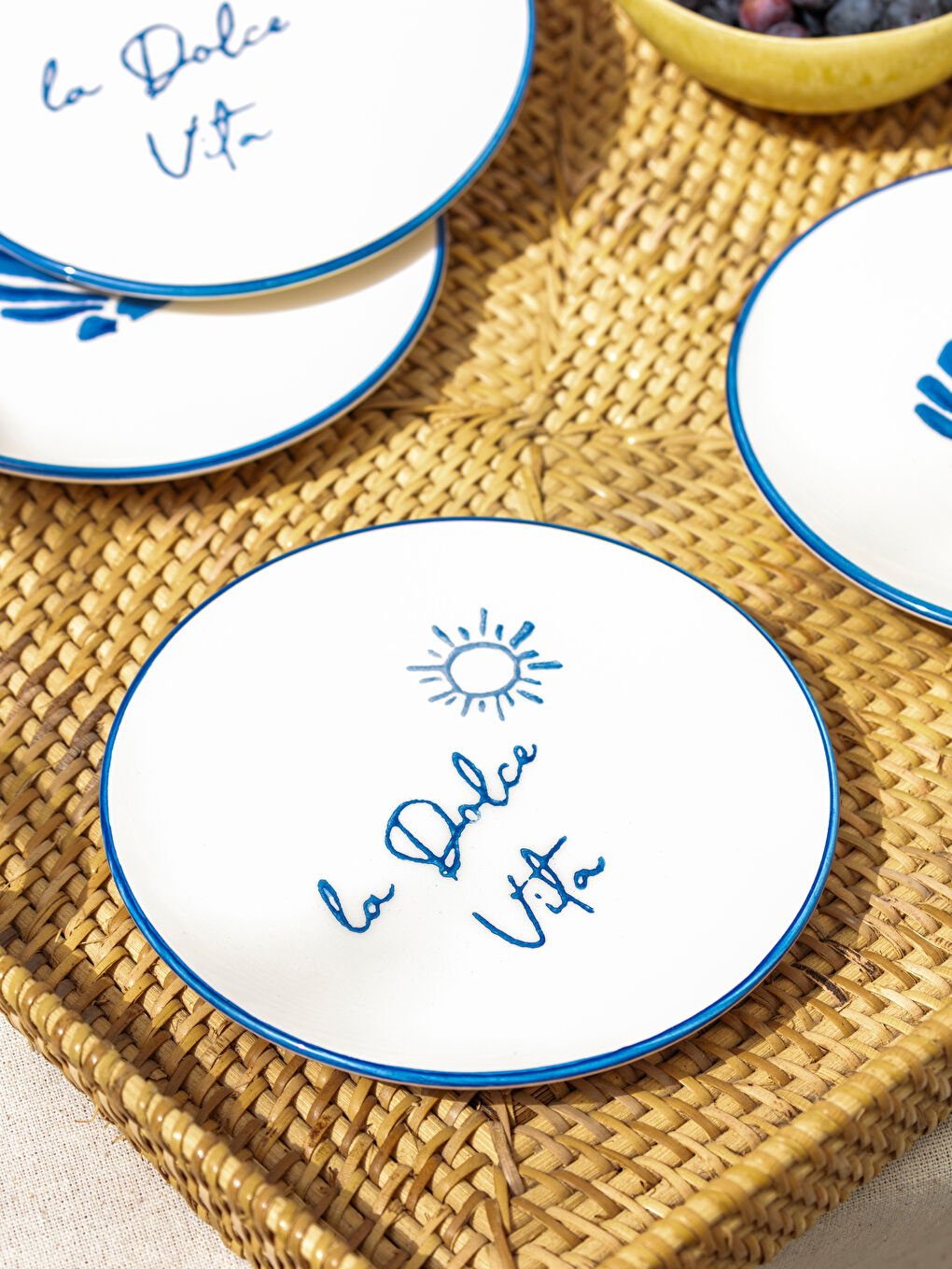 Ensemble de 4 Assiettes à Gâteau en Céramique Imprimée 16 Cm-1