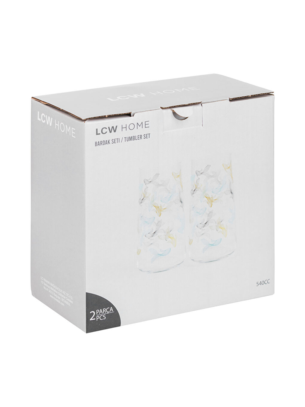 Karışık Balık Baskılı Cam Bardak 540 Ml 2'li-3