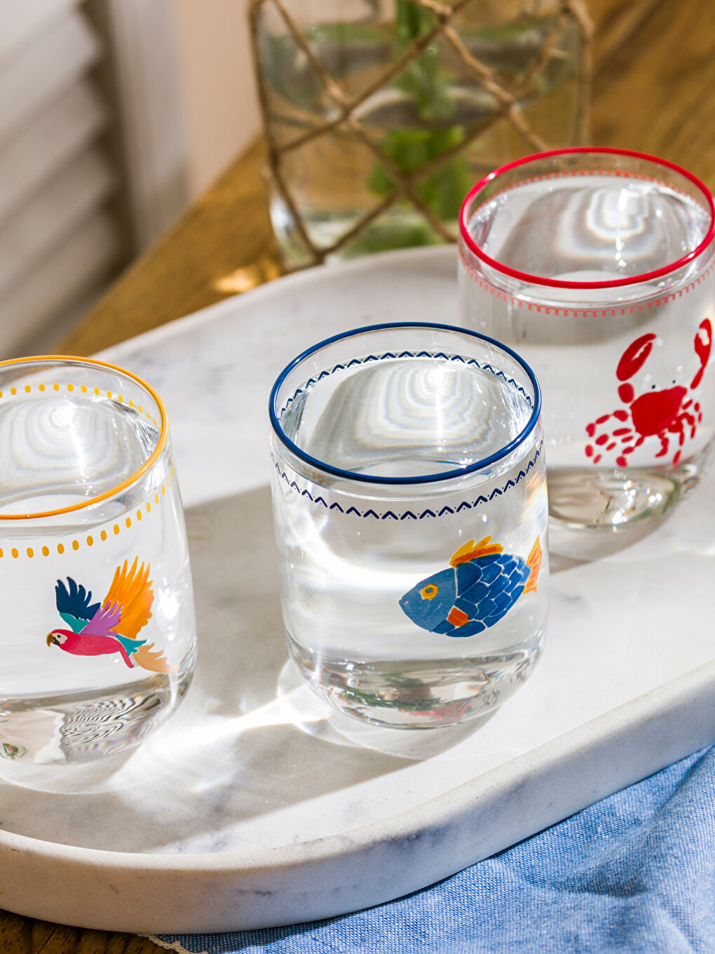 Karışık Balık Baskılı Cam Bardak 3'lü 280 ml-2