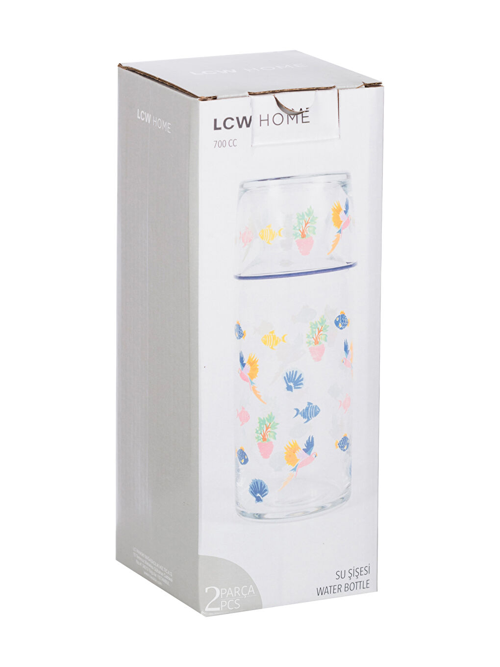 LCW HOME Karışık Baskılı Baskılı Kapaklı Cam Sürahi 700 Ml - 4