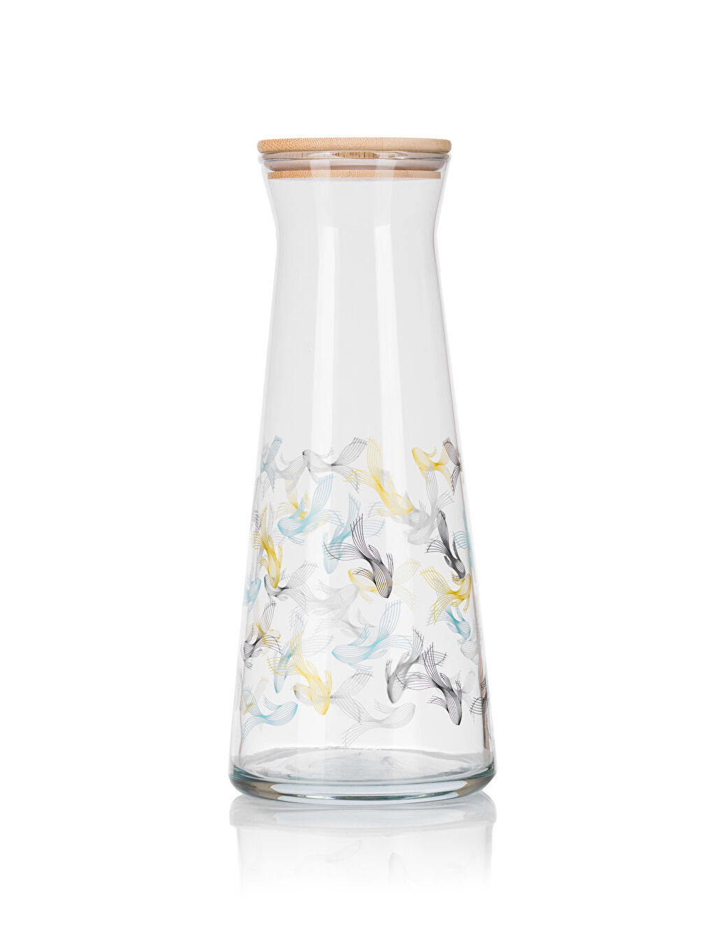 Karışık Baskılı Kapaklı Cam Sürahi 700 ml-5