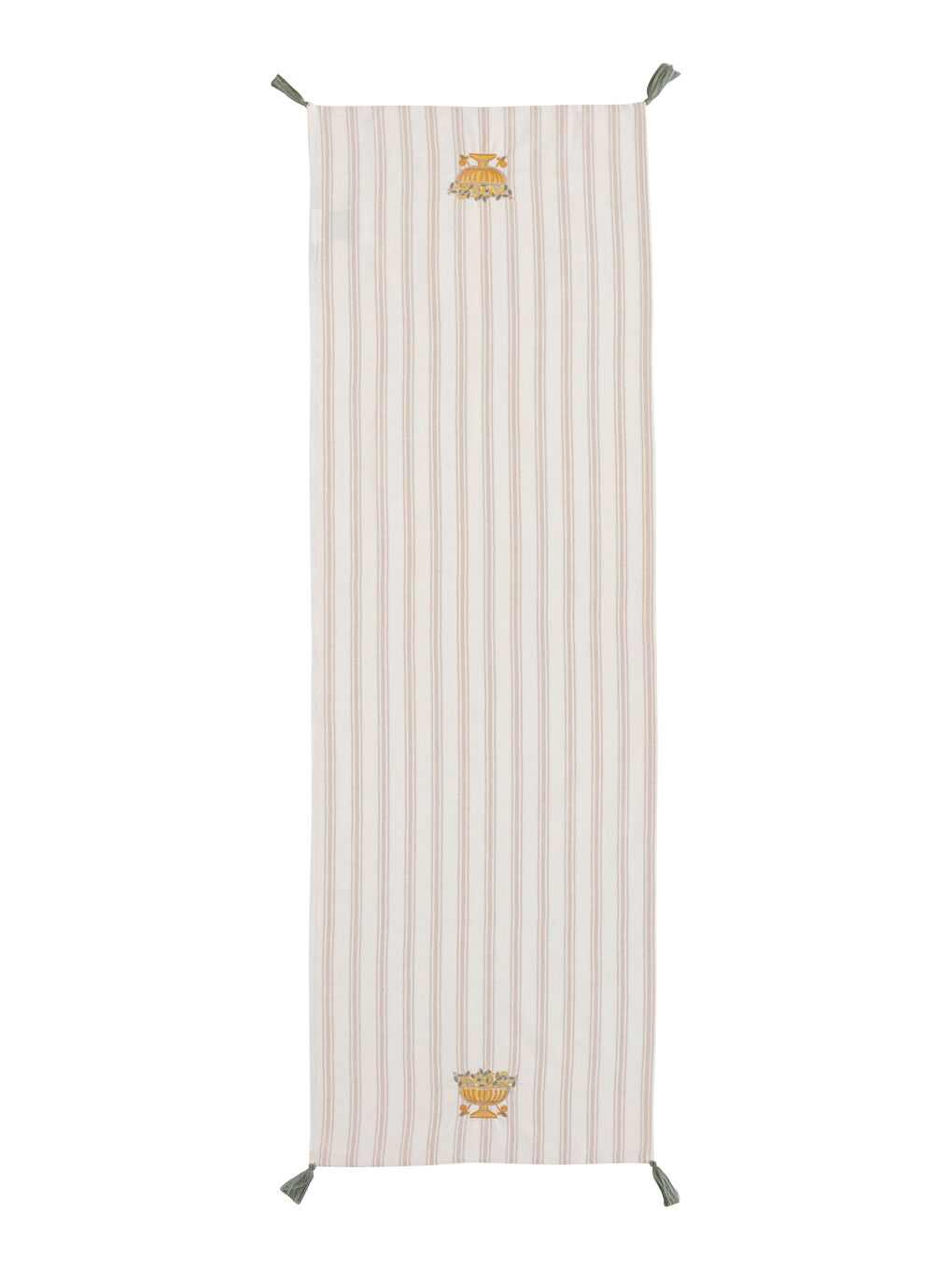 Line Patterned Embroidered Runner 45x150 Cm -S4JY84Z8-F9C