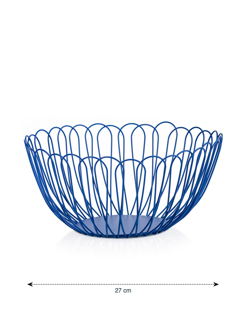 Mavi Oval Metal Dekoratif Tepsi 27 cm-2