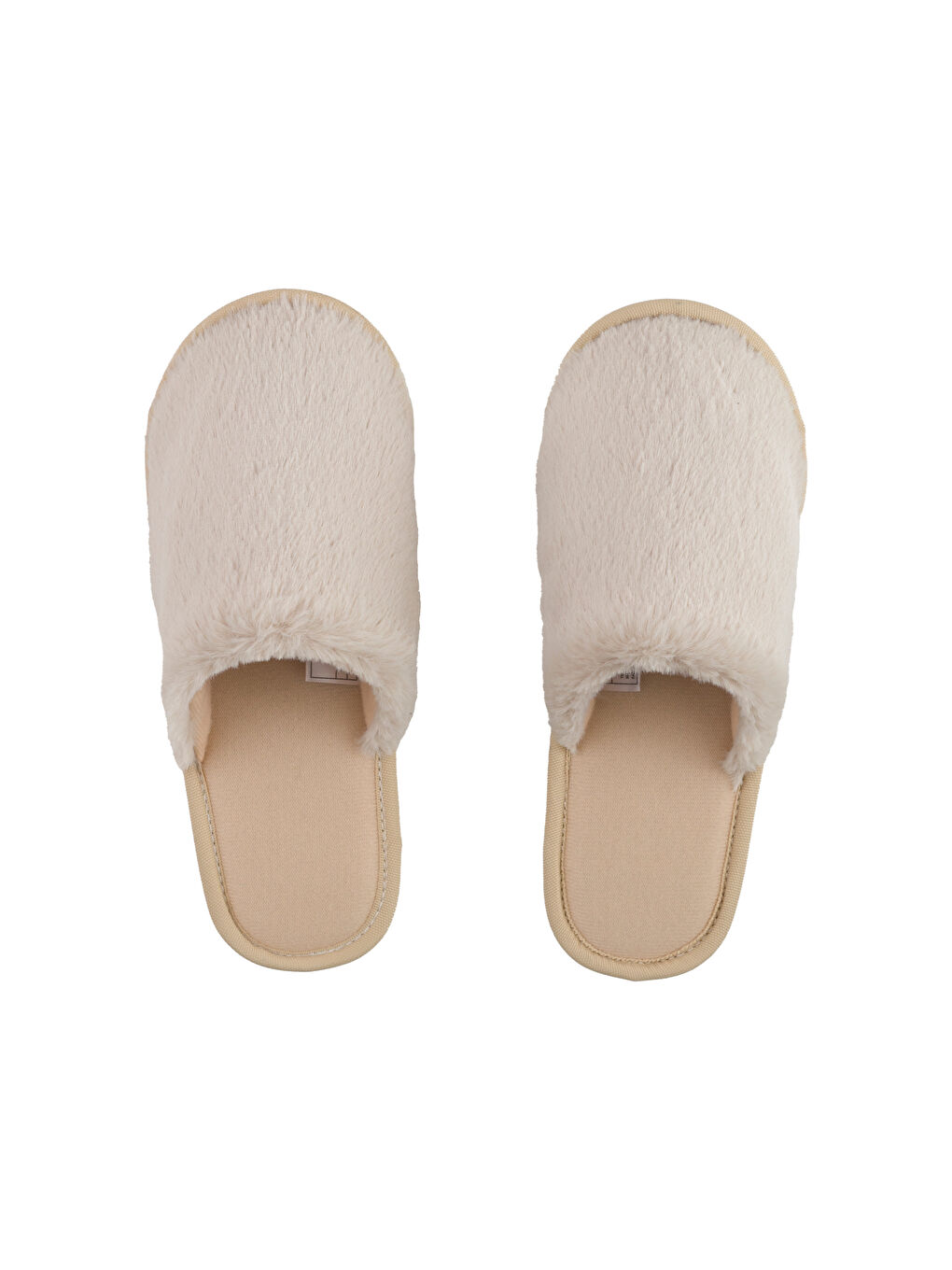 Bej Düz Pelüş Kadın Ev Terliği-5