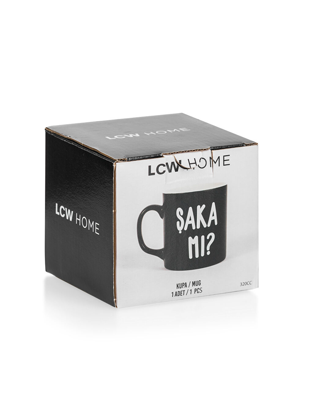 LCW HOME Siyah Yazı Baskılı Seramik Kupa 320 Ml - 3