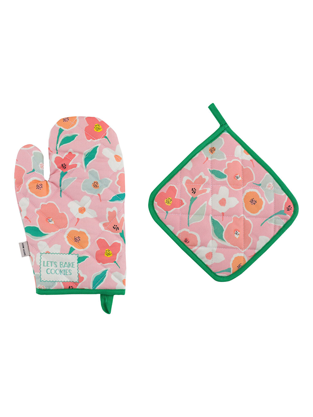 Cotton Floral Printed Oven Mitten Set 2 Pack-3