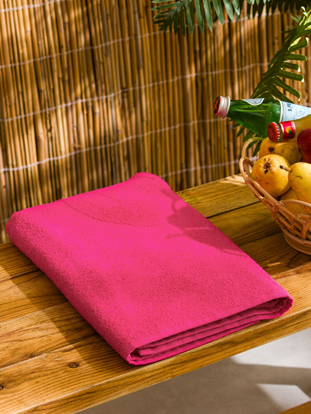 Fuşya Desenli Plaj Havlusu 70x140 cm-1
