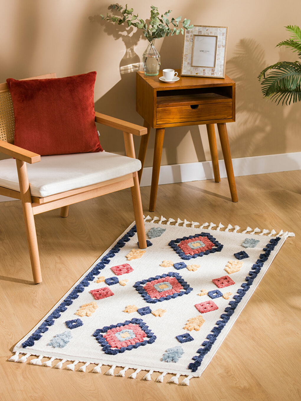 LCW HOME Karişik Desenli Kısa Püsküllü Halı 80x150 cm
