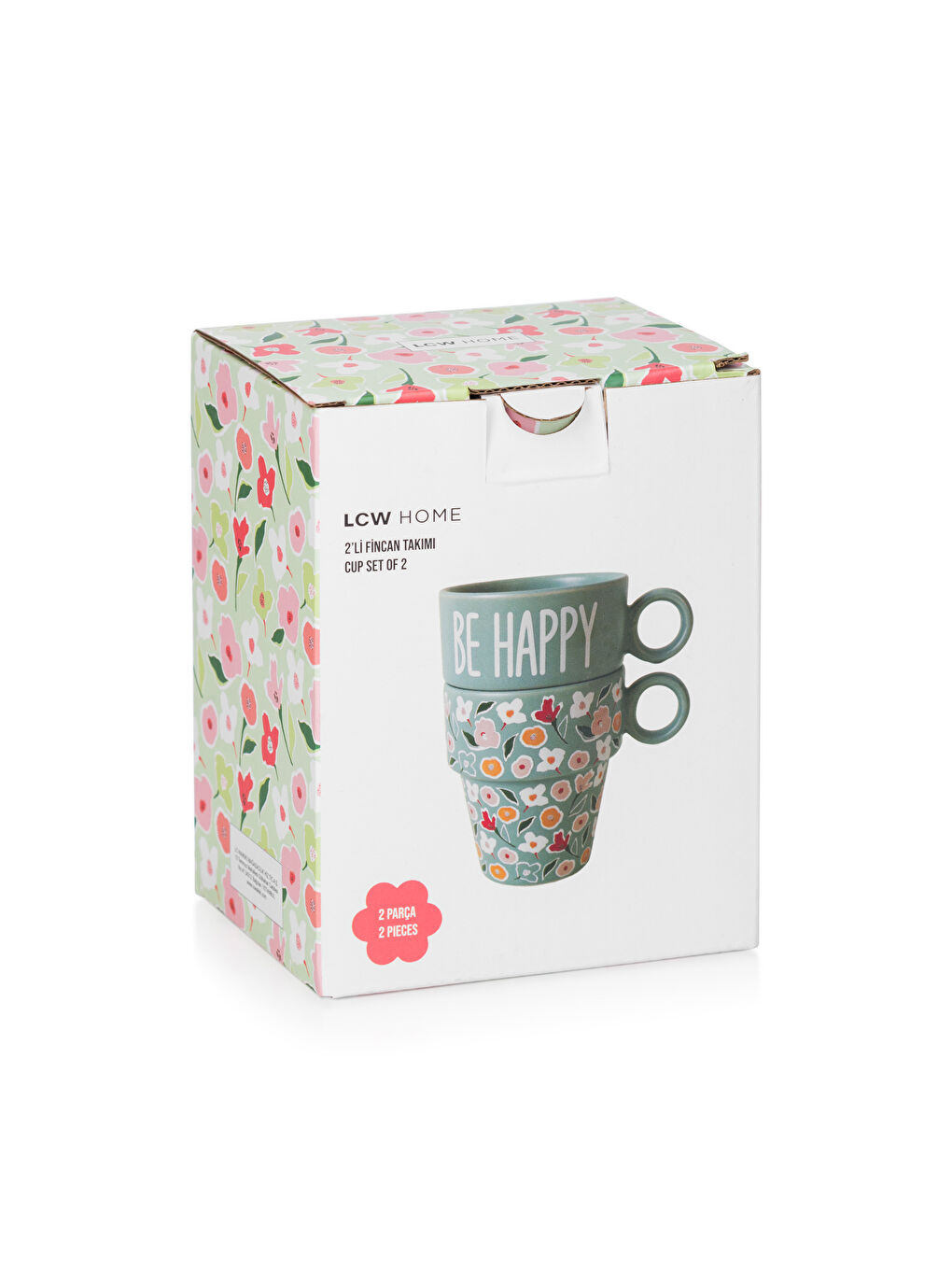 LCW HOME Blumiges Muster Keramikbecher-Set 2er-Pack -S4L293Z8-YJD