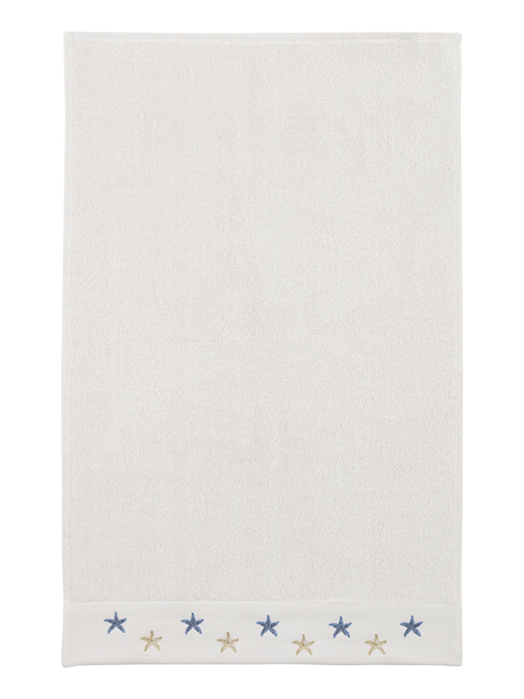 Ekru Yıldız Nakış Detaylı Yüz Havlusu 50x80 cm-4