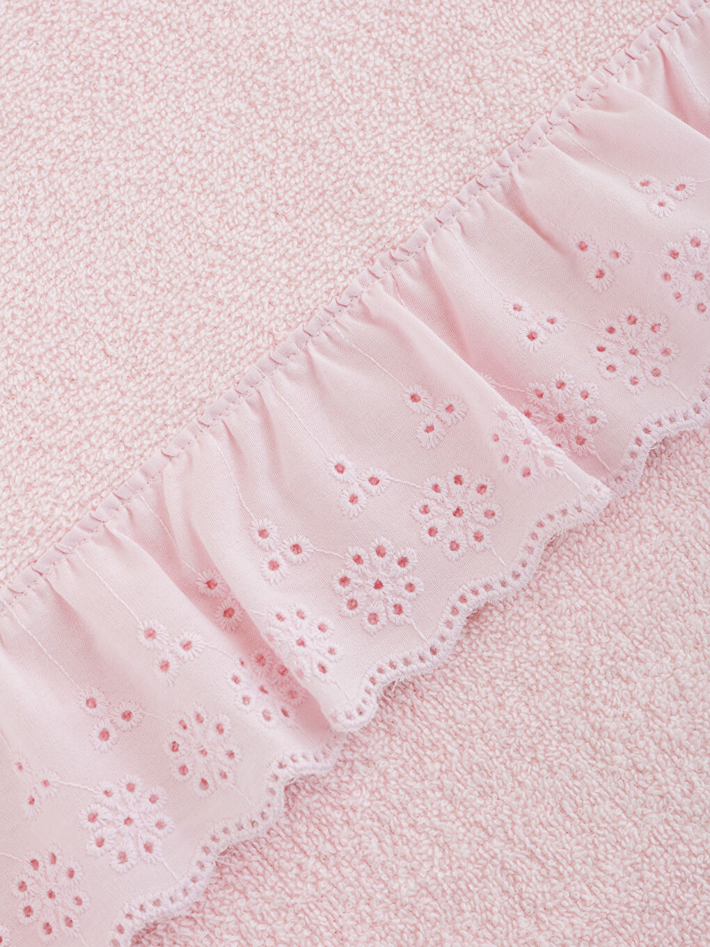 Pembe Fırfır Detaylı Yüz Havlusu 50x80 cm-3