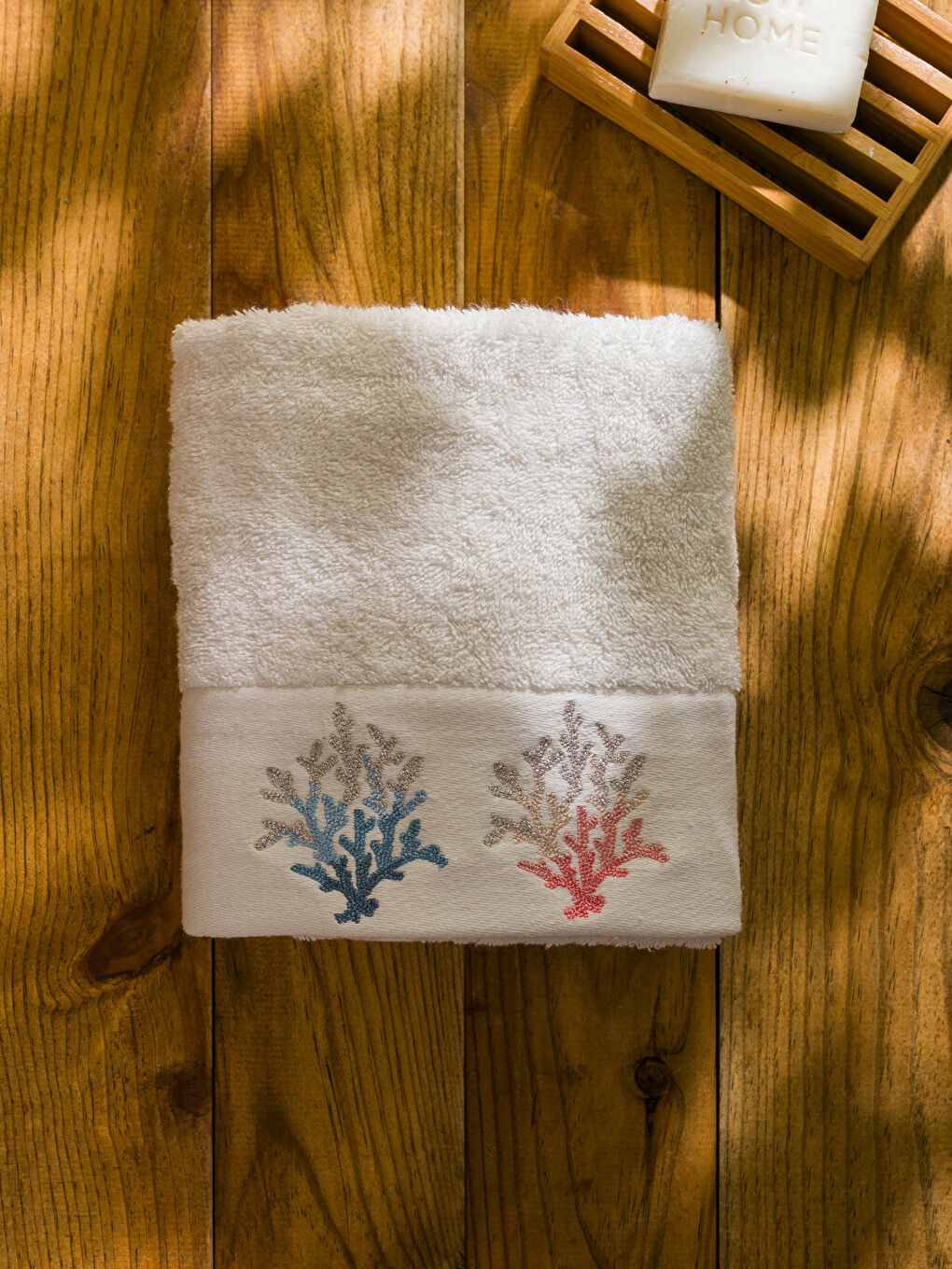 LCW HOME Tree Embroidered Hand Towel 50x80 cm -S4L441Z8-EEW