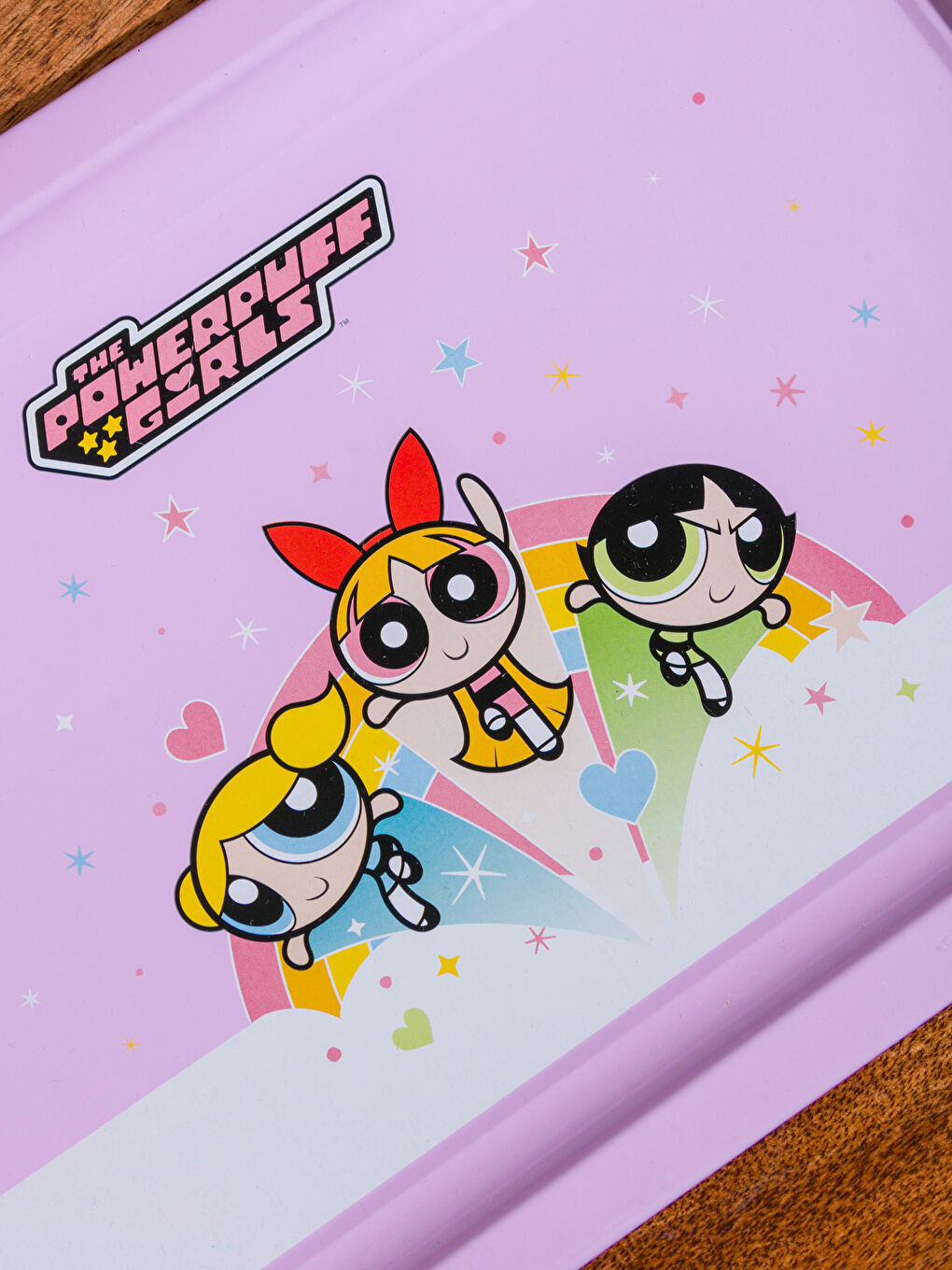Lila Powerpuff Girls Baskılı Metal Tepsi 35 cm-2