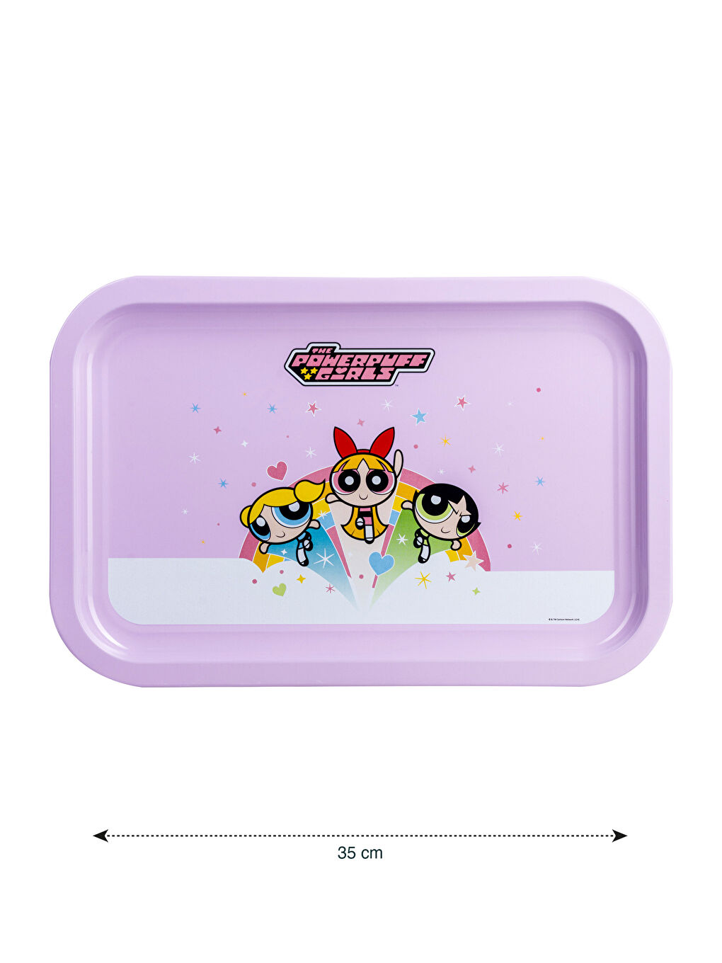 Lila Powerpuff Girls Baskılı Metal Tepsi 35 cm-3