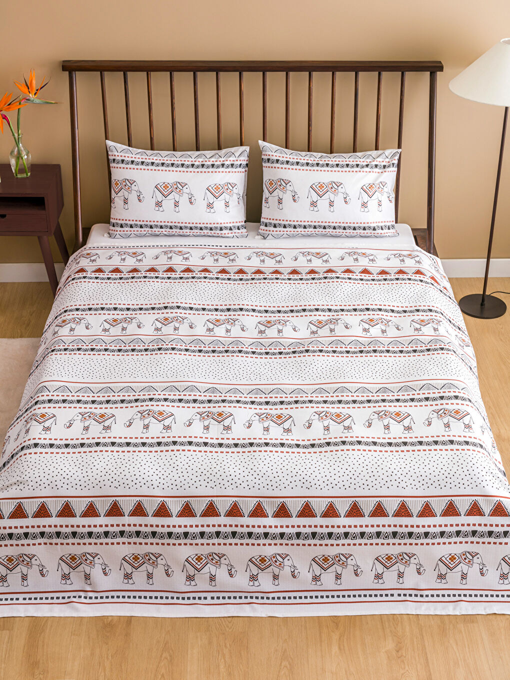 Karışık Fil Baskılı Çift Kişilik Pike Seti-1