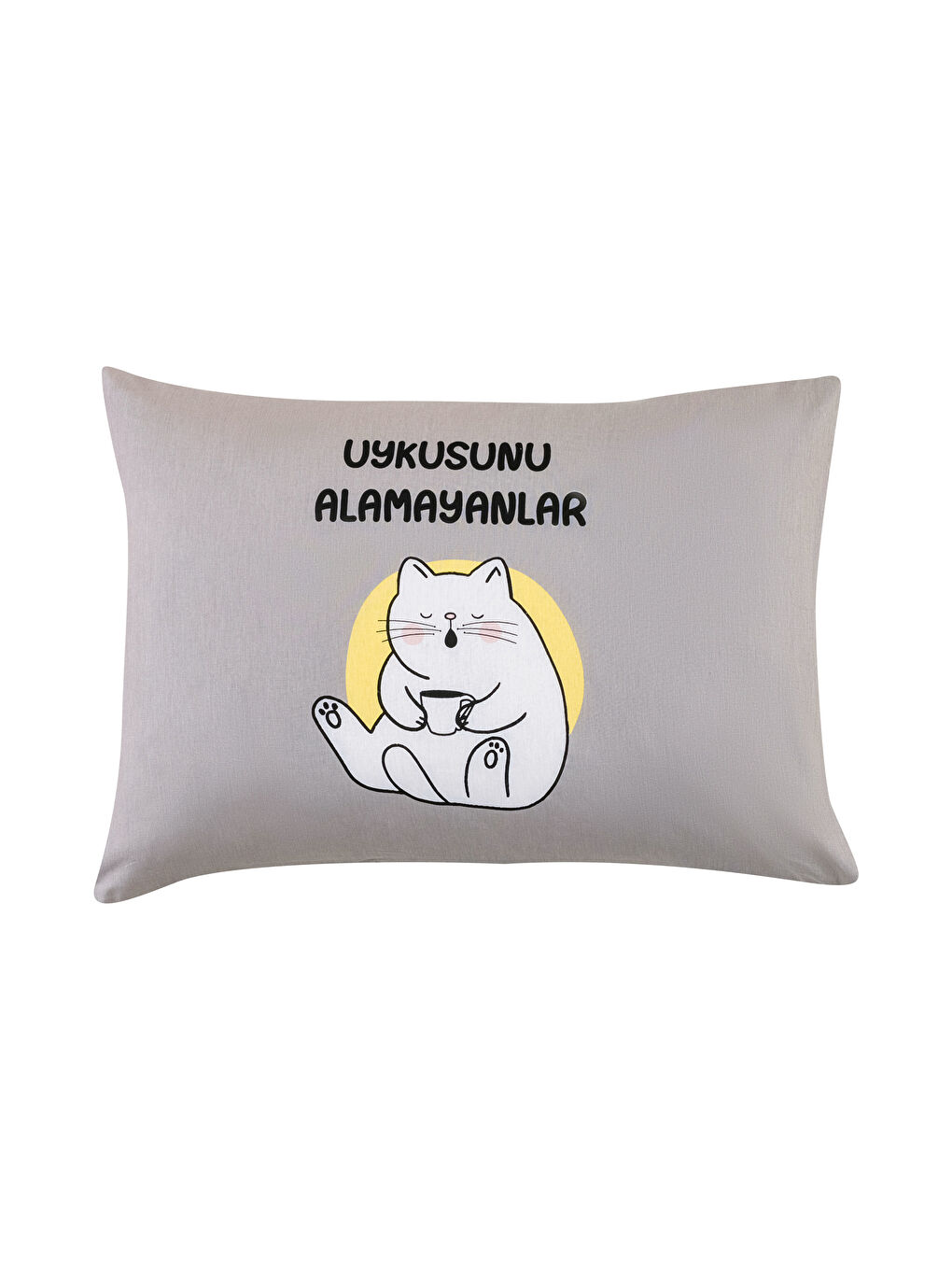 LCW HOME Gri Kedi Baskılı Yastık Kılıfı 2'li 50x70 Cm - 4