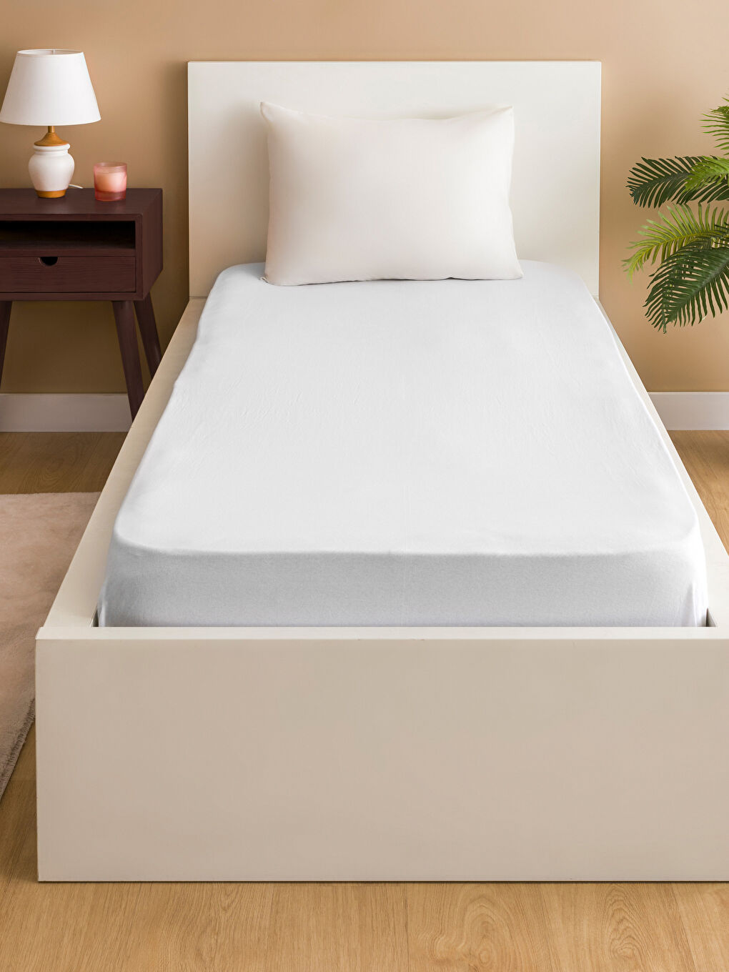 Plain Cotton Single Elastic Bed Sheet 100x200x30 Cm -S4LB73Z8-J5E